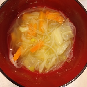 ゴロゴロ野菜でヘルシー☆フォー風春雨スープ